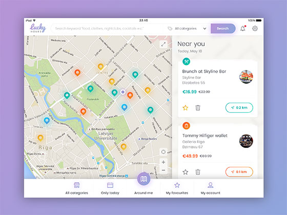 Lucky Hours iPad 应用界面素材之家精选sketch素材