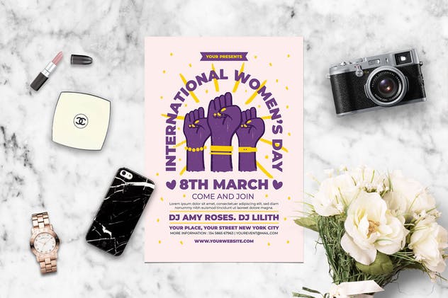 38妇女节创意海报设计模板 International Women Day插图(1)