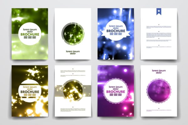 萤火虫光点背景画册模板 Set of Beautiful Brochures