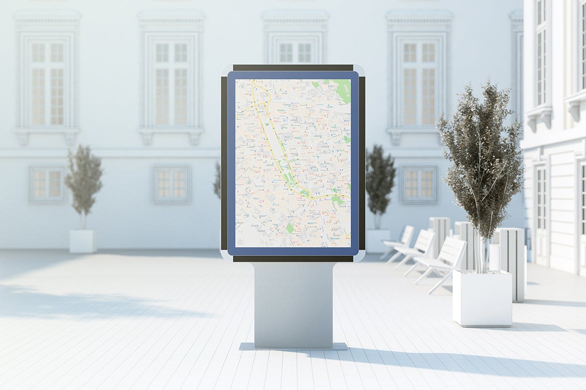 城市灯箱广告牌效果图样机素材库精选 City Light Board Mockup插图(1)