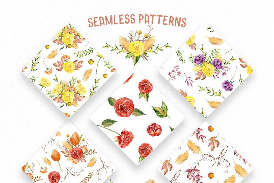 “秋天的故事”-水彩设计元素合集 Watercolor Autumn Story插图(2)