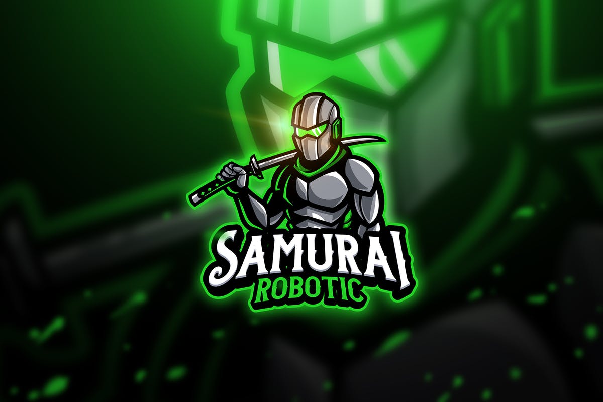 机器人武士电子竞技队徽Logo模板 Samurai Robotic – Mascot & Esport Logo插图
