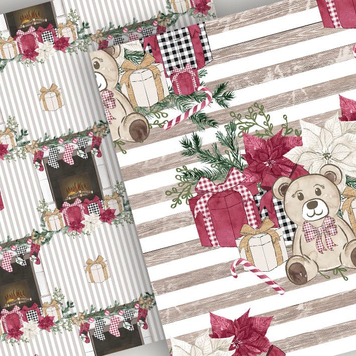 圣诞节居家装饰数码纸张背景素材 Christmas Home digital paper pack插图(4)