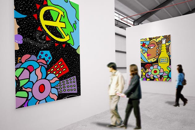 展览馆绘画作品艺术品展示样机Vol.3 Exhibition Mockup [vol3]插图(6)