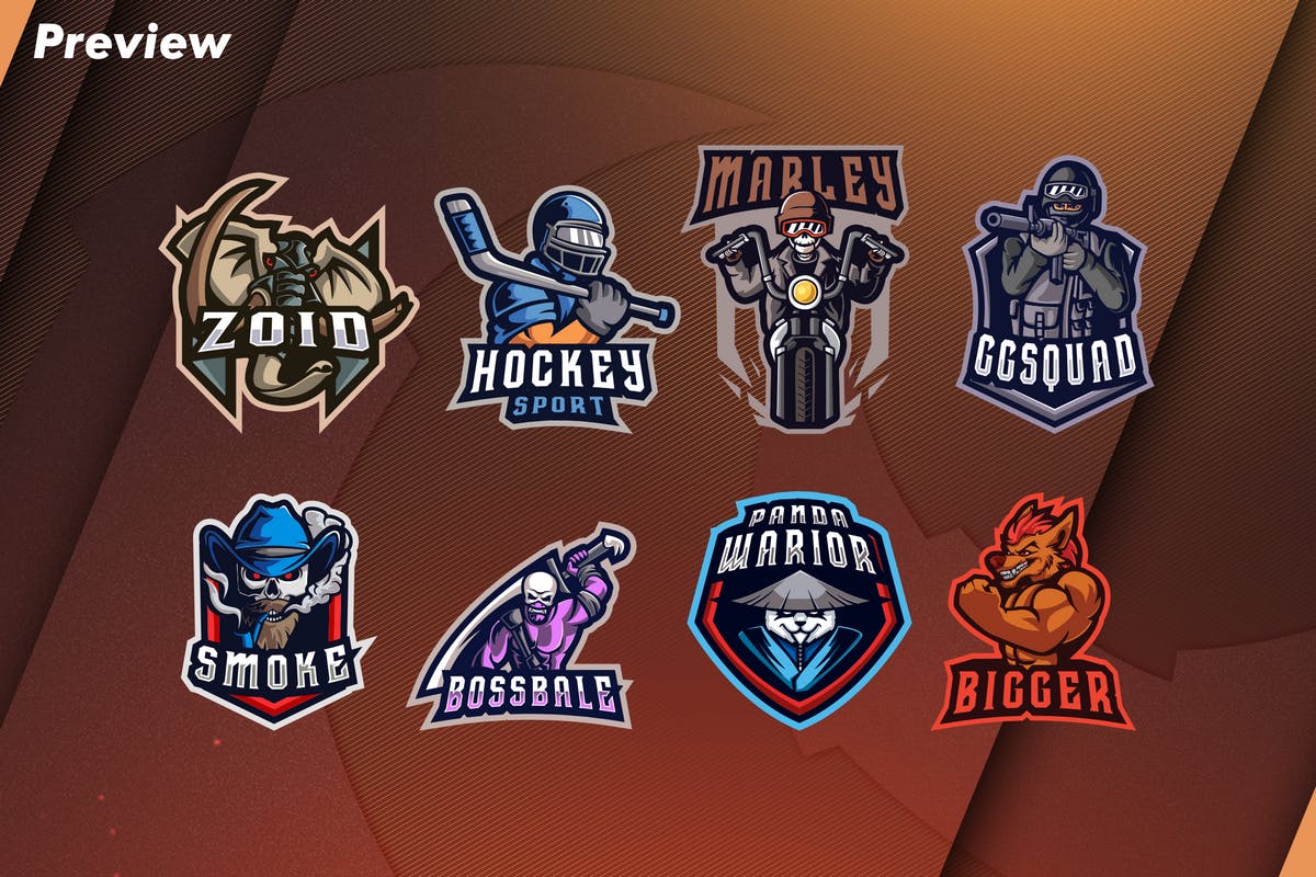 电子竞技俱乐部队徽Logo设计素材库精选模板合集 E Sports Logo Bundle插图(3)