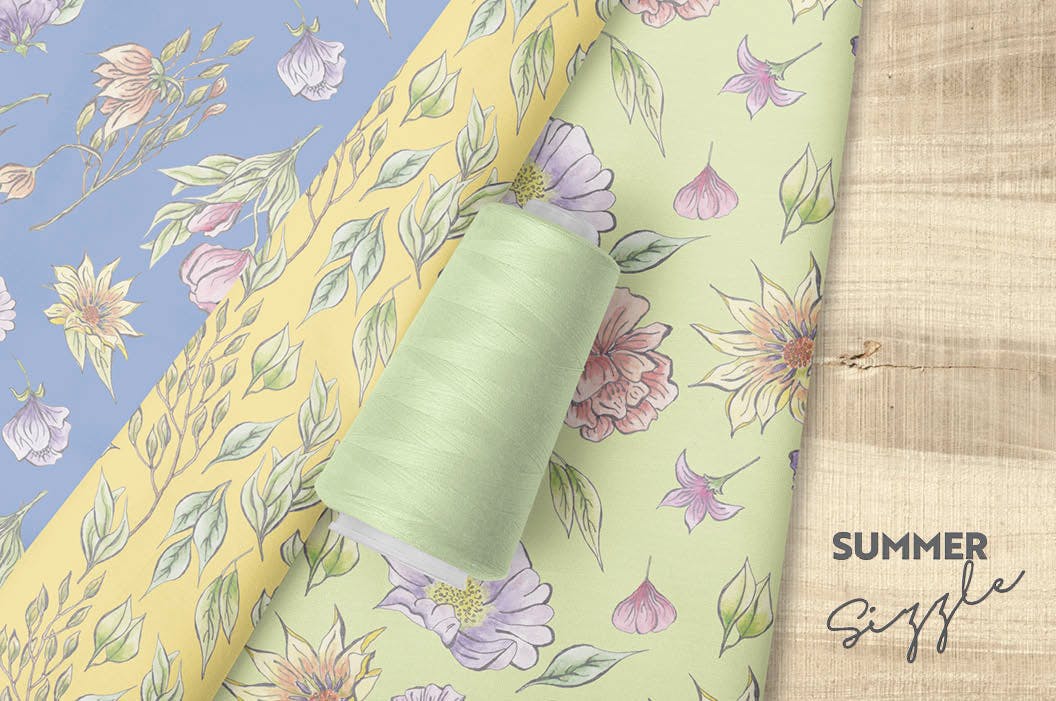 夏日鲜艳色彩水彩花卉设计素材库精选PNG素材包 Summer Sizzle: Watercolor and Ink Collection插图(6)