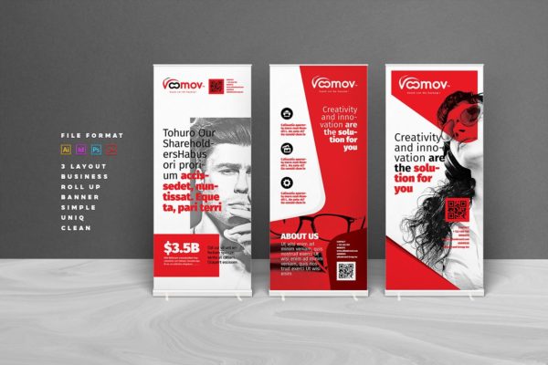 公司品牌广告宣传X展架模板 Corporate Roll-up or Banner