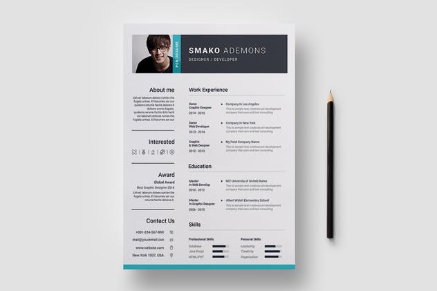 个人应聘简历&介绍信二合一多格式模板 Resume Template 38插图(1)