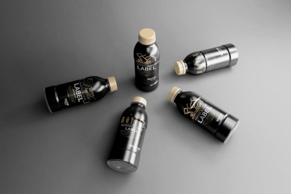 碳酸饮料瓶包装外观设计样机模板 PET Bottle/ Shrink Sleeve Label Mockup