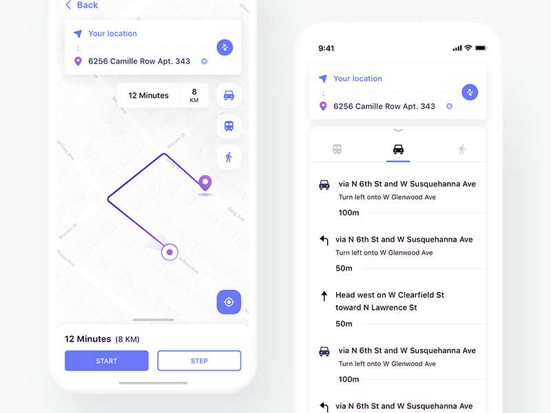 Eggplore 简约地图应用界面素材之家精选sketch素材