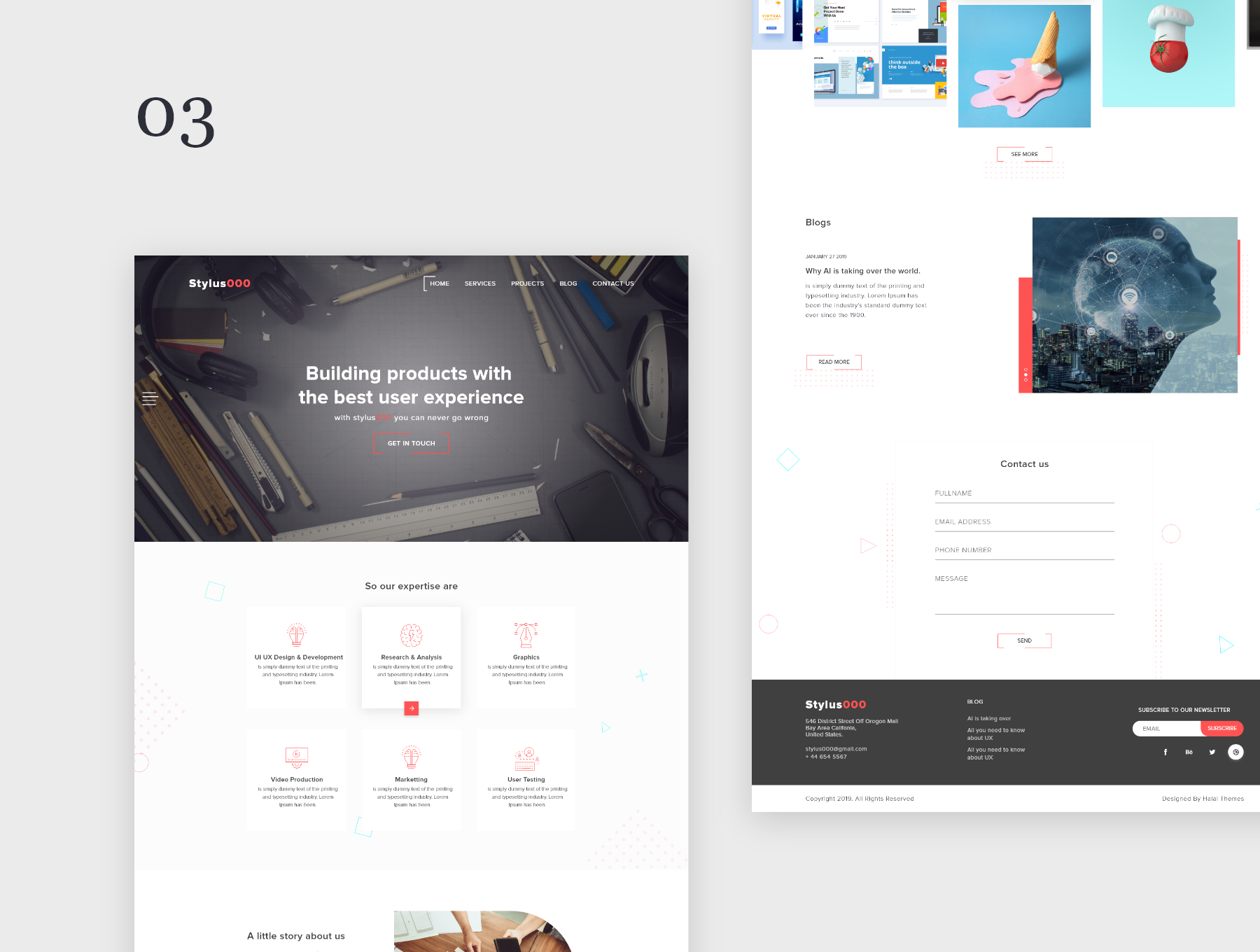 素材库下午茶：时尚的网页模板套装下载[XD]插图(3)