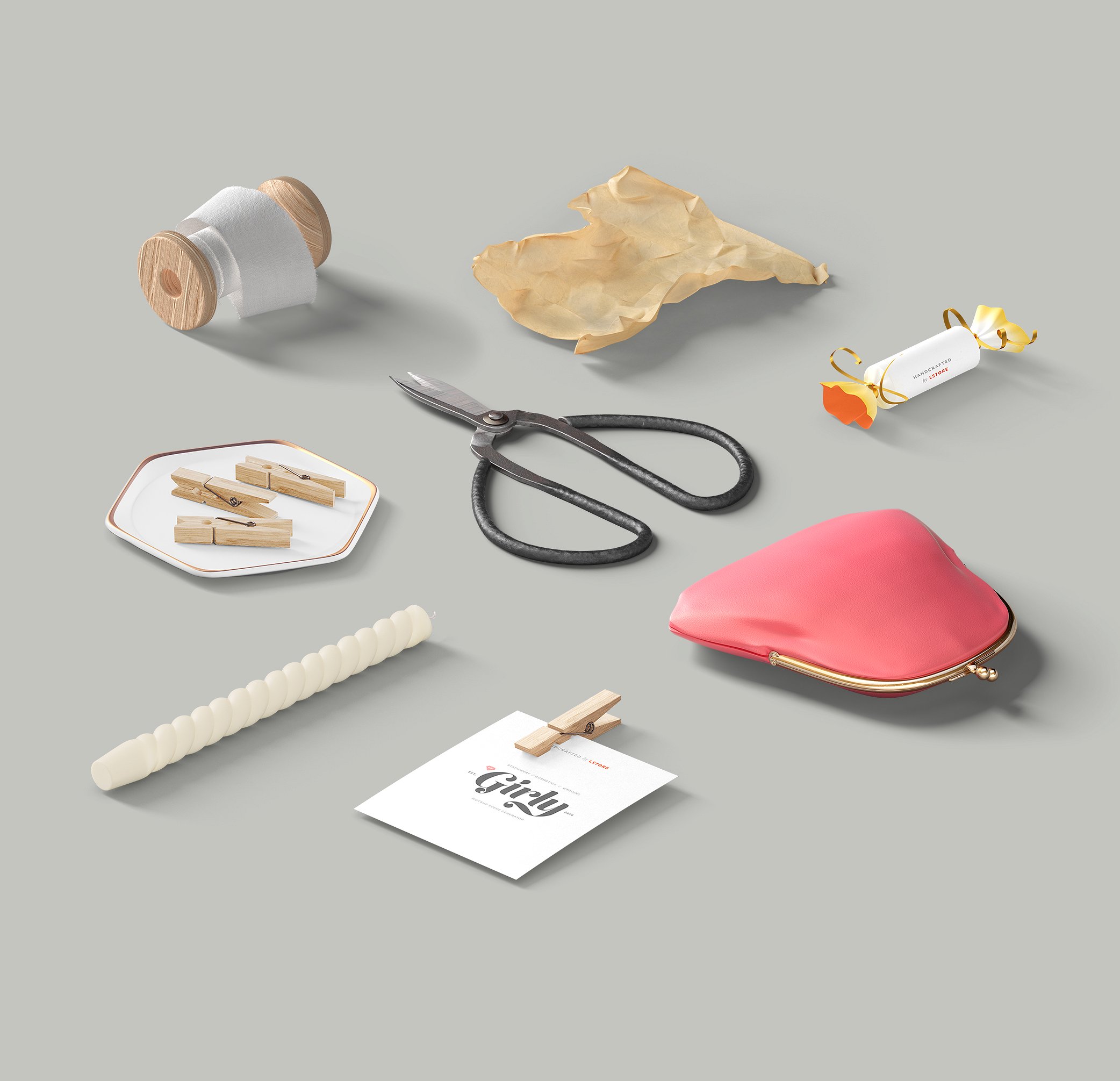 8.3GB超容量女性小物样机素材 Girly Stationery Mockup Creator（高清实物元素+场景样机）插图(28)