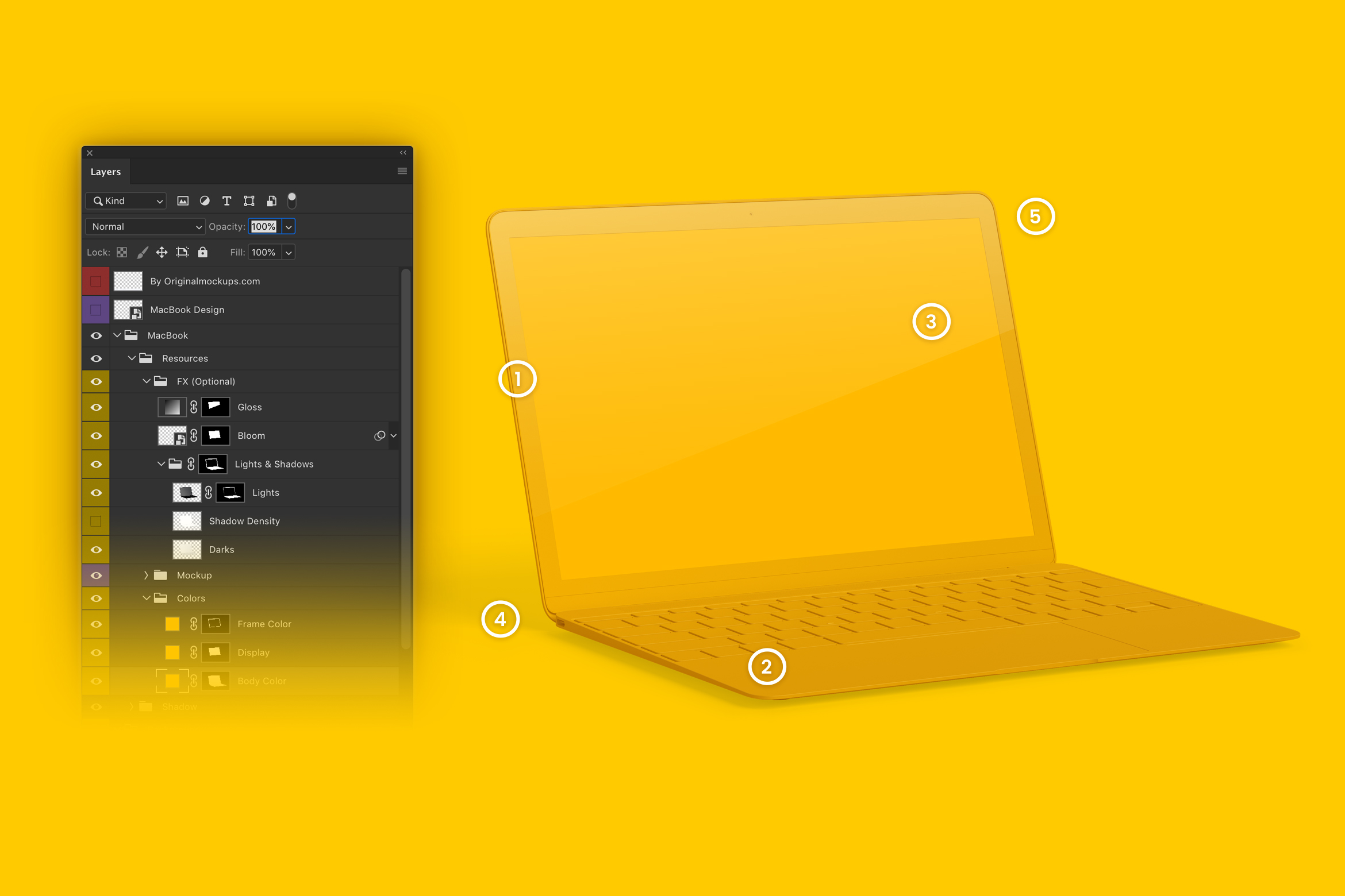 MacBook陶瓷黏土材质笔记本电脑UI设计预览左视图样机 Clay MacBook Mockup, Left View插图(4)