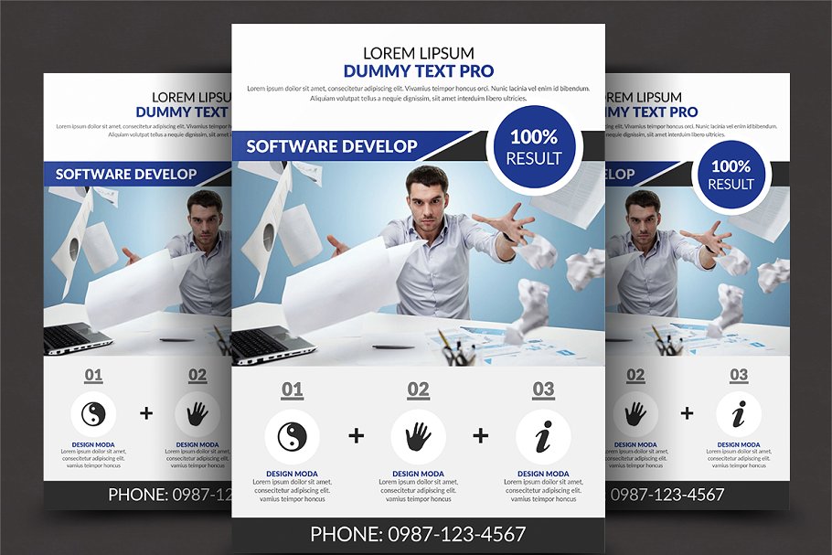 企业商务传单模板合集（8） (8) Business Flyer Bundle插图(1)