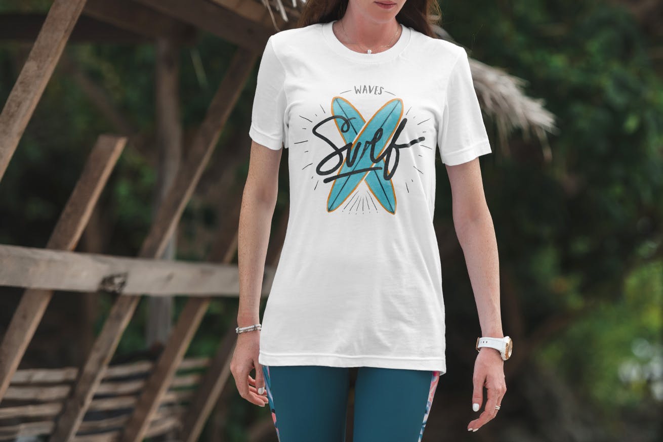 度假系列-女士性感背心印花图案设计图样机素材库精选v3 T-Shirt Mockup Vacation Edition Vol. 3插图(8)