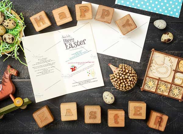 复活节贺卡样机 Easter Mockup