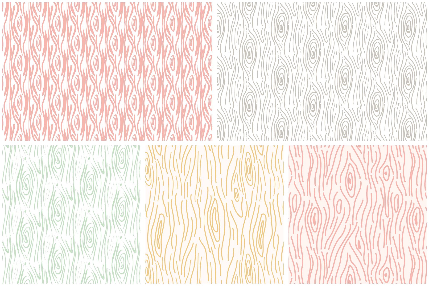 木纹木头年轮图案背景 Woodgrain Patterns插图(6)