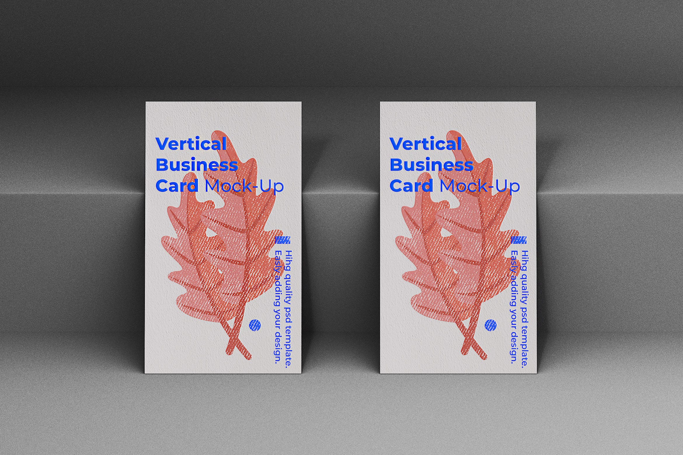 竖版企业名片设计立面效果图素材库精选模板 Vertical Business Card Mock-Up Template插图