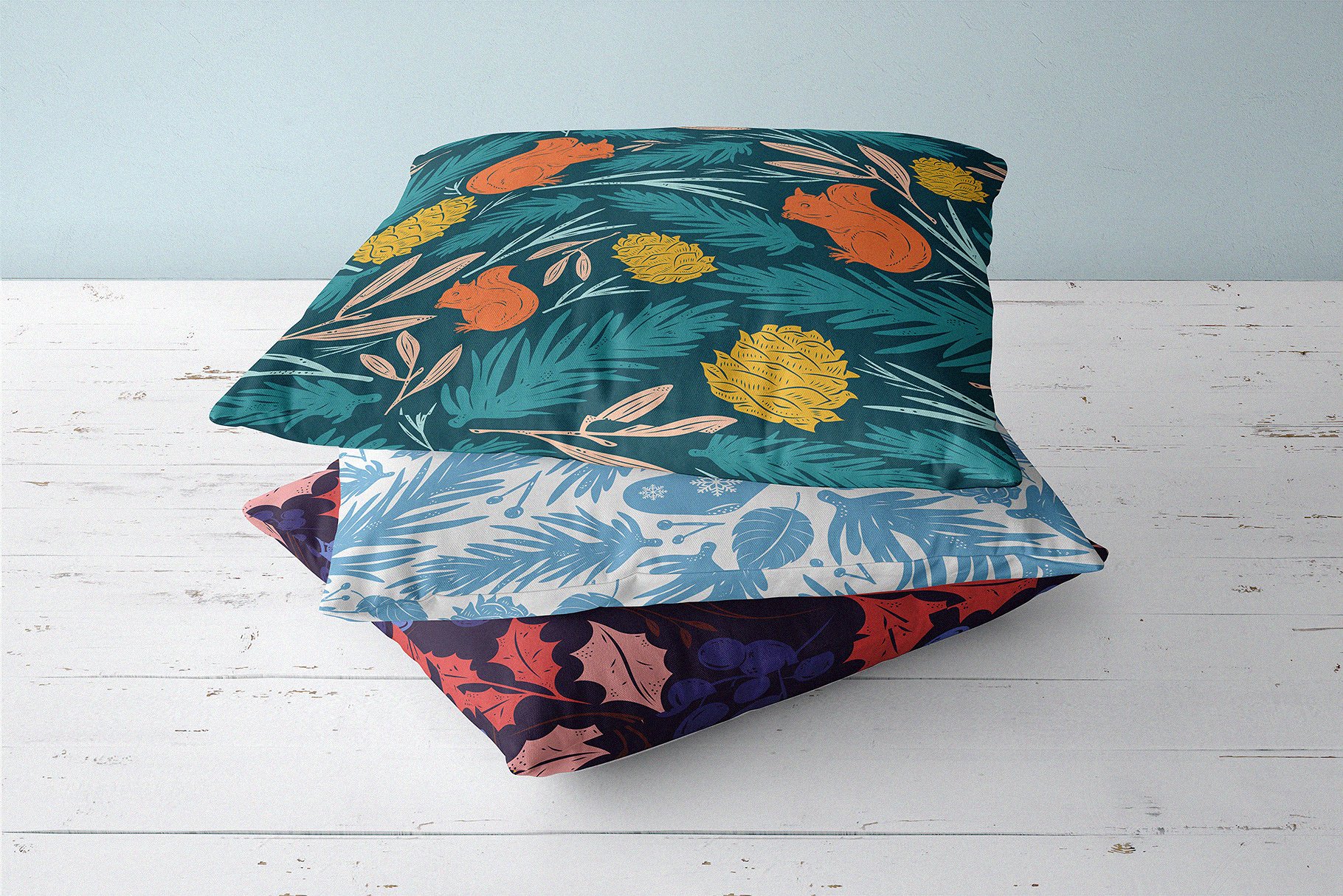 圣诞节礼物包装纸张图案纹理 Christmas Gift: Vector Patterns Set插图(2)