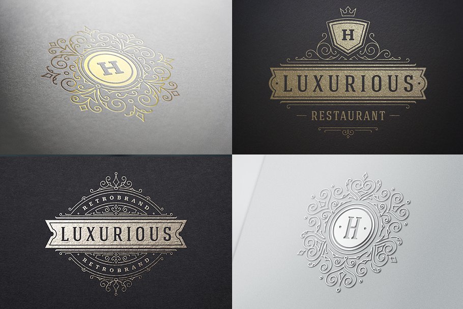 500个复古装饰风格Logo和徽章模板 500 ornaments logos & monograms插图(16)