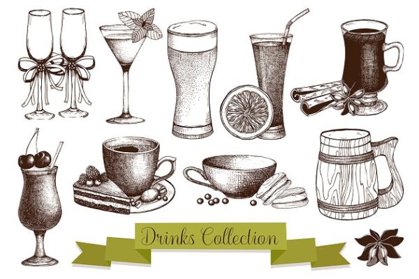 饮料主题矢量剪贴画素材 Vector Beverage Collection