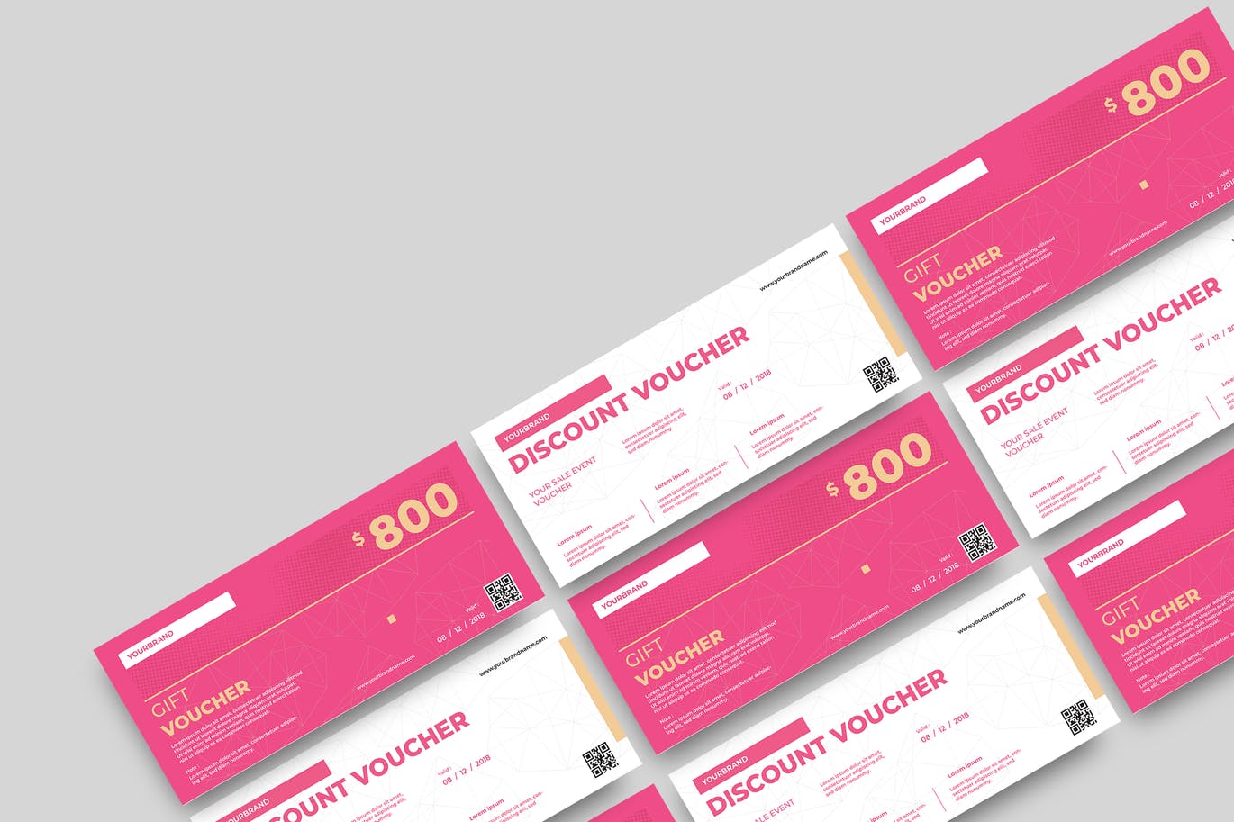 时尚高端简约多用途的新年圣诞节打折促销sale礼品券入场券门票设计矢量模板-6插图