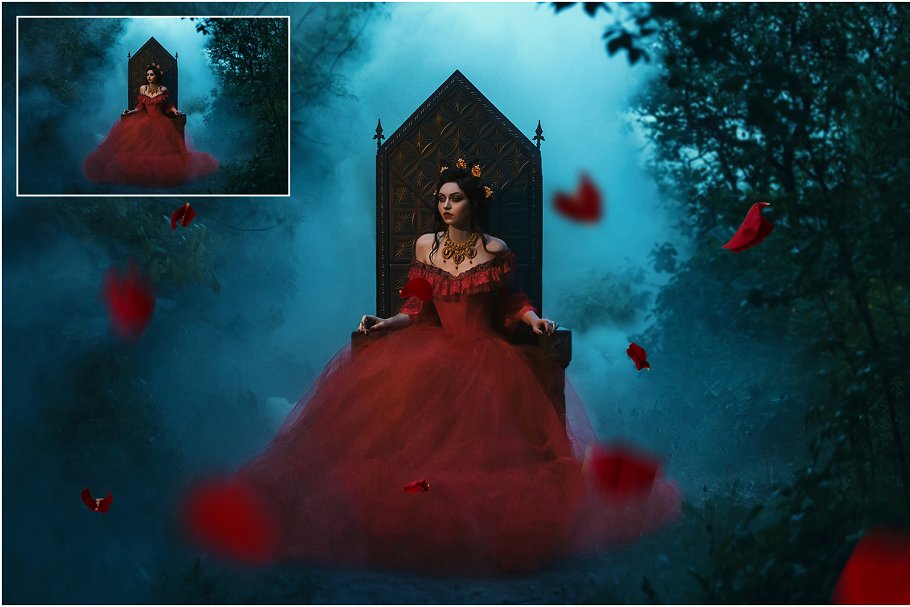 5K高清分辨率红色玫瑰花瓣叠层背景 5K Red Rose Petals Overlays插图(2)