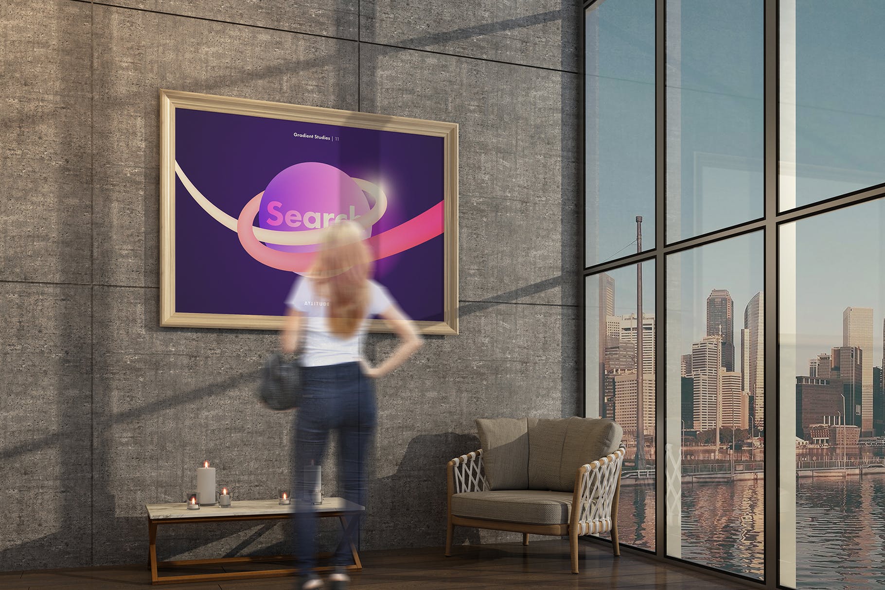 挂墙画框画廊展览样机模板素材3 Gallery Mockup 3插图(12)