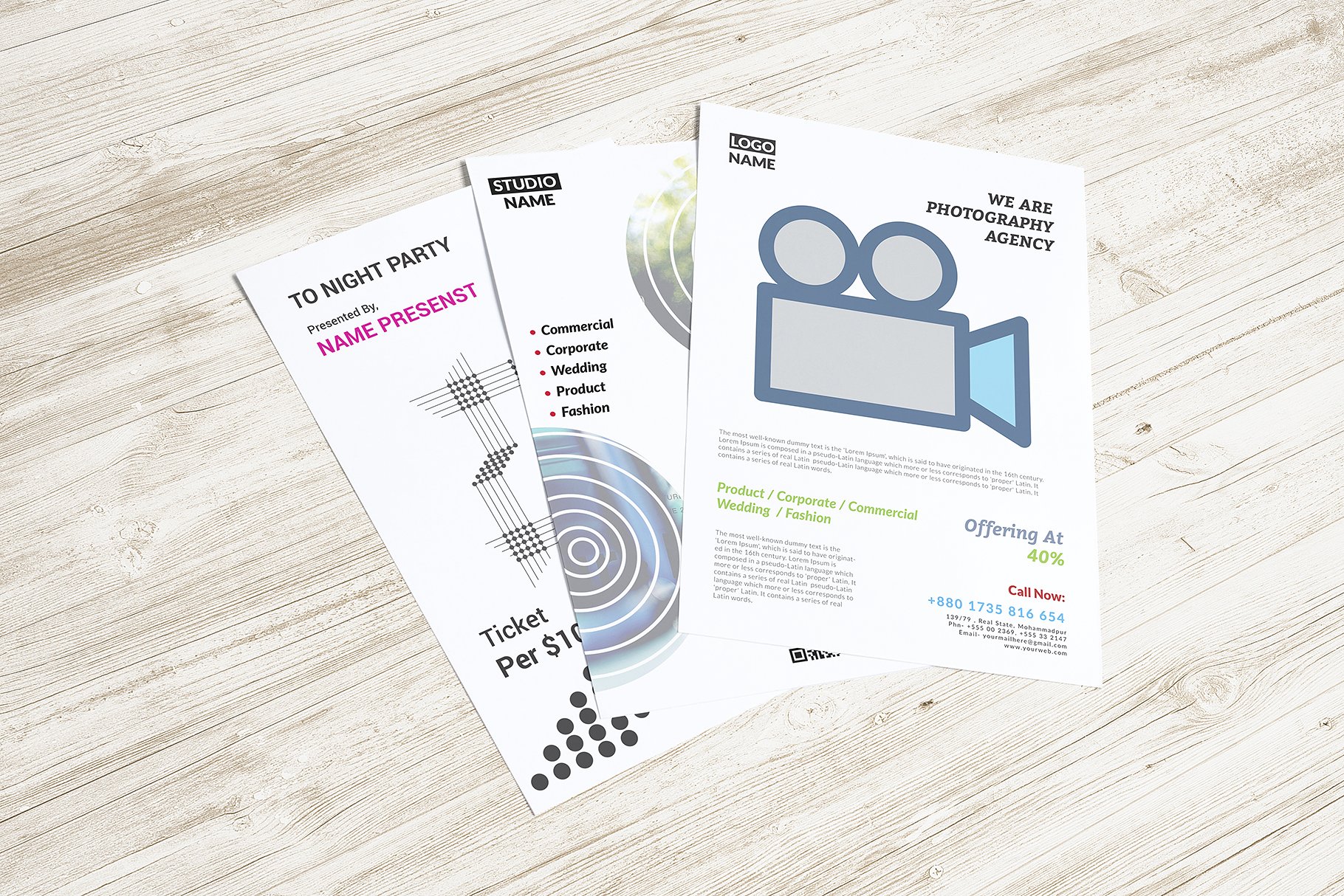 信笺,传单,海报样机模板合集 Letterhead, Flyer, Poster mockup v.1插图(6)