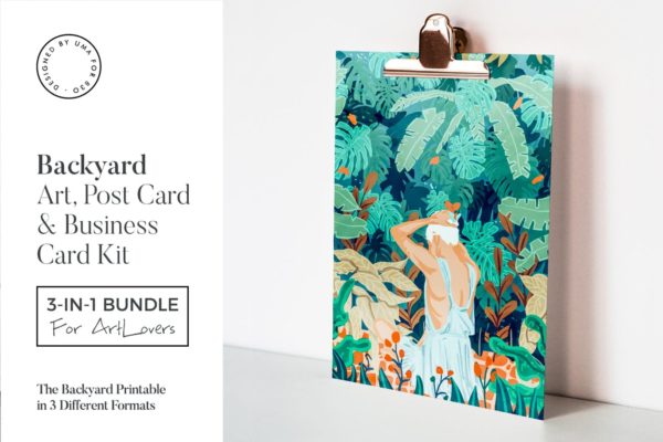 后花园水彩艺术办公文具设计套装 Backyard Art &amp; Stationary Kit