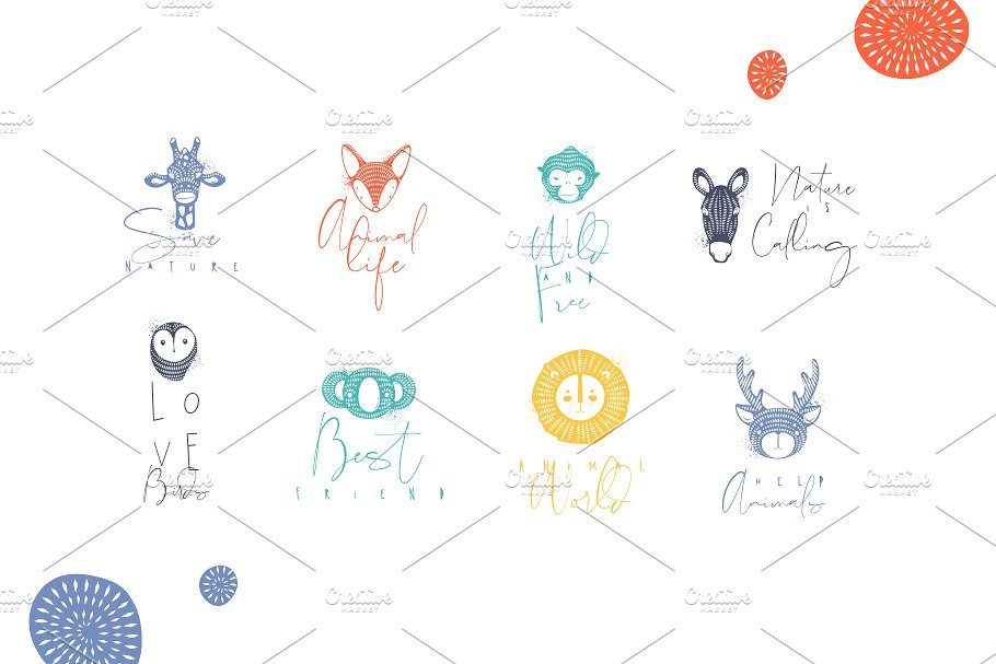 动物工艺装饰图案插画 Graphic Animals插图(3)