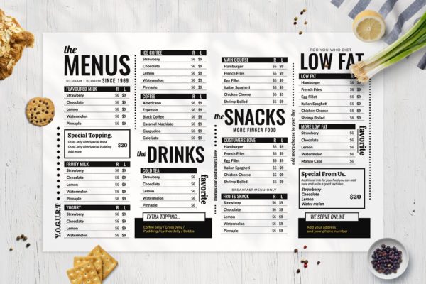 西式咖啡店/面包店/蛋糕店素材库精选菜单模板v5 Resto Food Menu Vol. 5