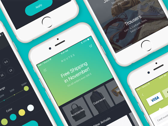 Routes 电商应用界面素材之家精选sketch素材