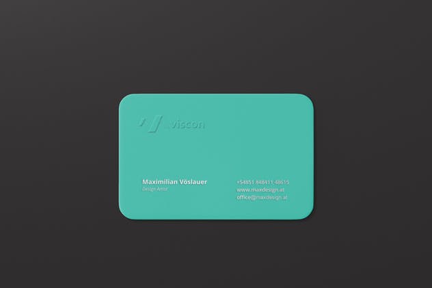 优雅企业圆角名片样机模板 Business Card Mockup Round Corners插图(9)