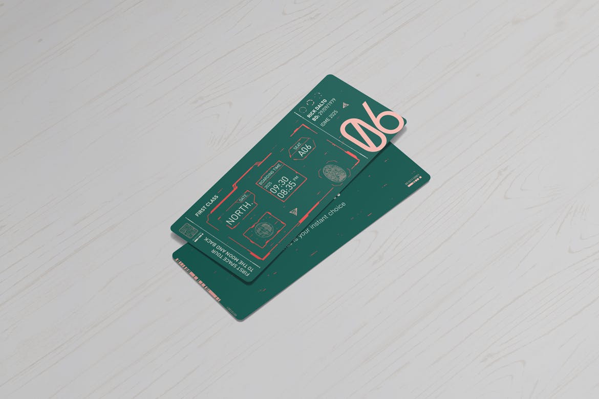 门票/现金券设计印刷效果图样机v1 Tickets / Cash Coupons Mock-Ups Vol.1插图(4)