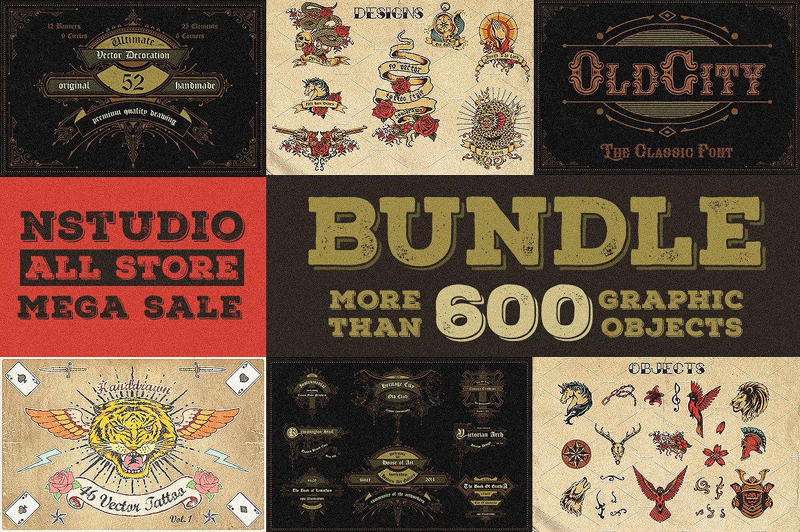 素材库下午茶：高品质的600+复古风格矢量logo标志标签大集合插图(7)