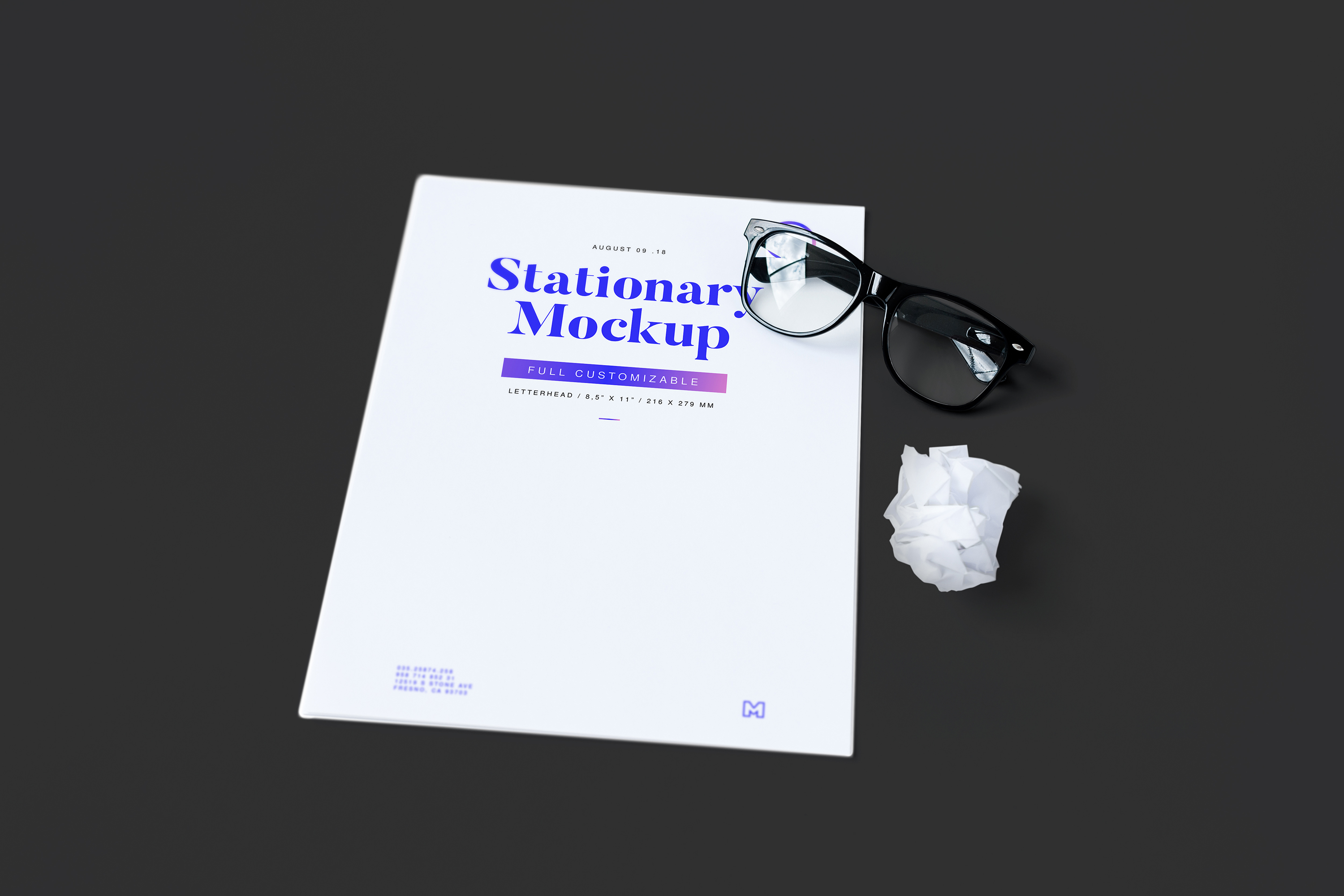 企业信纸信头排版设计印刷效果图样机02 Letterhead Mockup 02插图(4)