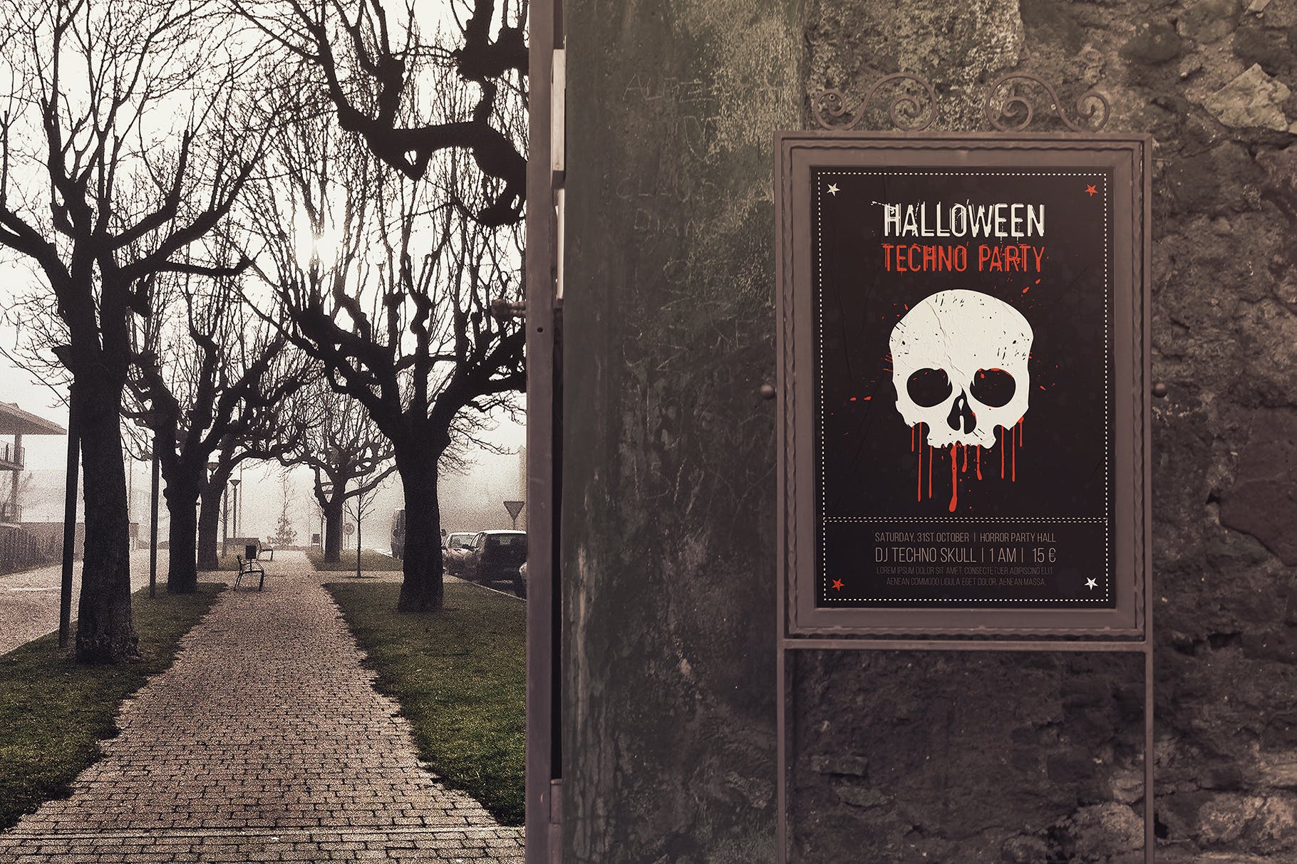 室外入口处海报设计张贴效果图样机模板 Outdoor Entrance Poster Backgrounds插图(7)