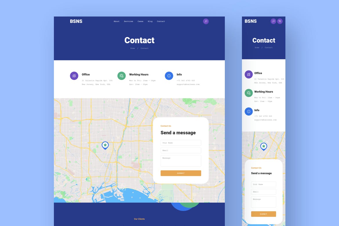 企业品牌官网响应式网页设计素材库精选模板 Corporate Business Responsive Template插图(8)