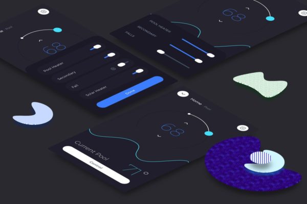 互联网智能家居控制面板UI套件 v.2 Smart Home Pool Mobile Ui v.2