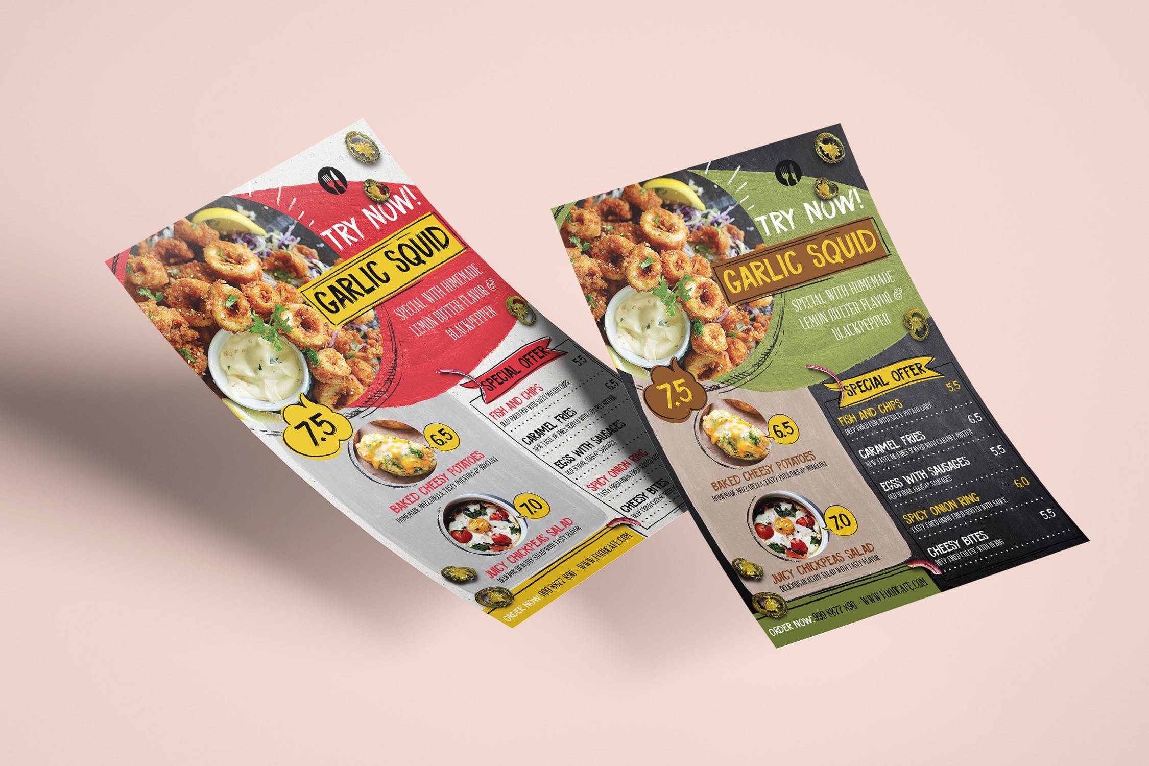 素描线条设计风格餐厅菜单模板 Fun Sketch Food Menu插图(3)