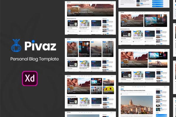 素材库下午茶：实用的网页博客主题模板下载[XD]