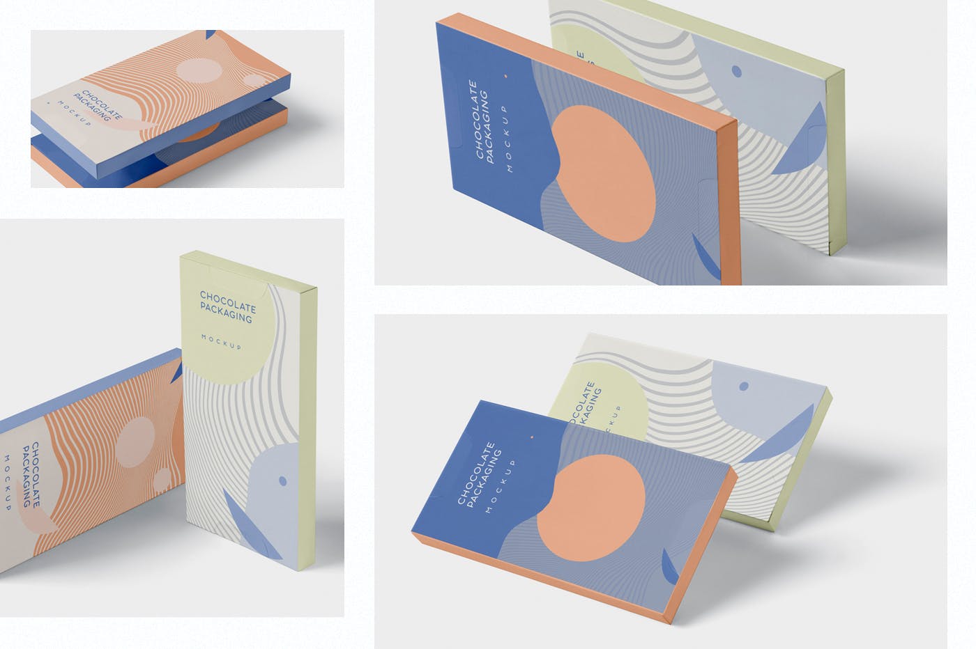 巧克力条/块包装设计效果图样机 Chocolate Packaging Mockup插图(1)