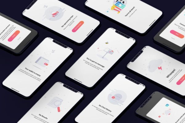 无数据空白界面手机应用UI套件 Empty State Mobile UI Example