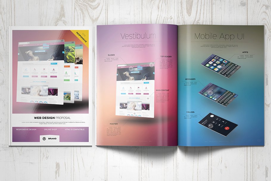 网页设计/APP设计宣传画册样机模板 Web Design Proposal插图