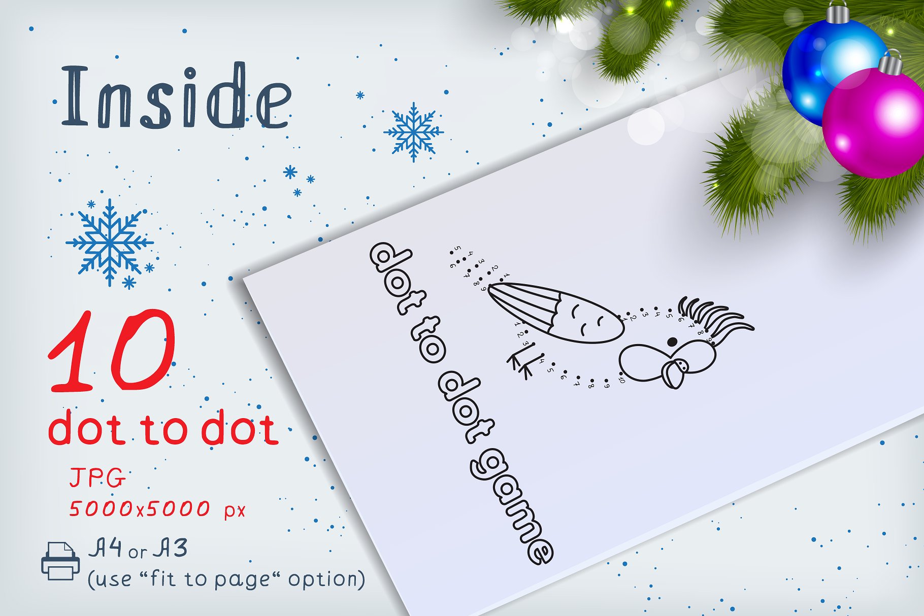 可爱的节日祝贺手绘着色页高清图片下载[jpg]插图(5)