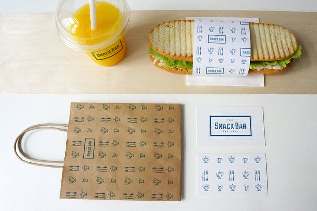 三明治咖啡馆食品品牌样机模板 Sandwich cafe Mockup插图(4)