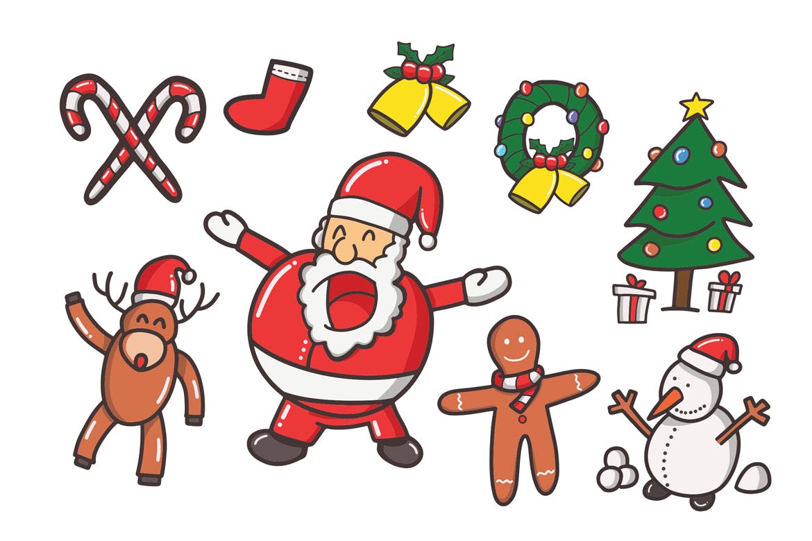 圣诞节主题元素矢量图形设计素材 Christmas Vector插图(1)