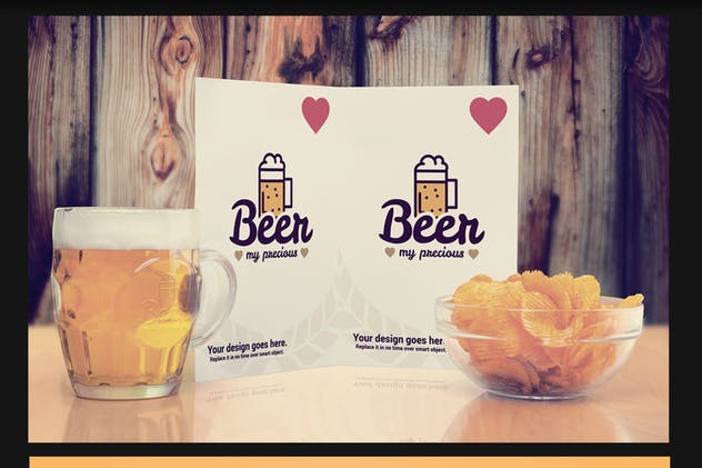 啤酒葡萄酒酒类品牌复古风格样机模板 Craft Beer Package & Branding Mock-up – Vintage插图(6)