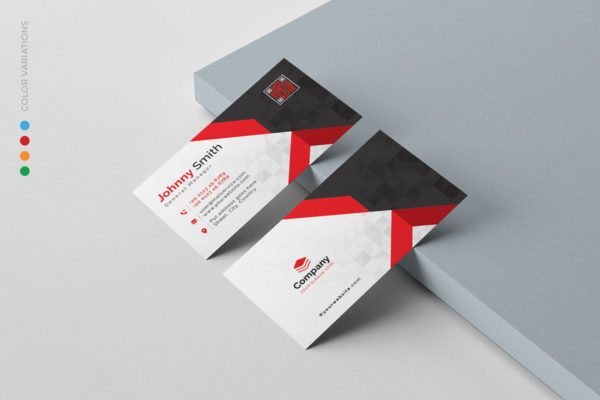 几何图形背景企业素材库精选名片模板 Business Card